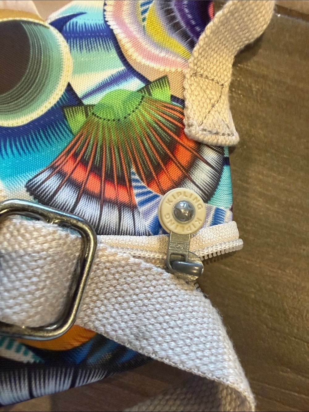 Kipling Multicolor Floral Print Crossbody Bag - Beige Trim - Picture 7 of 7